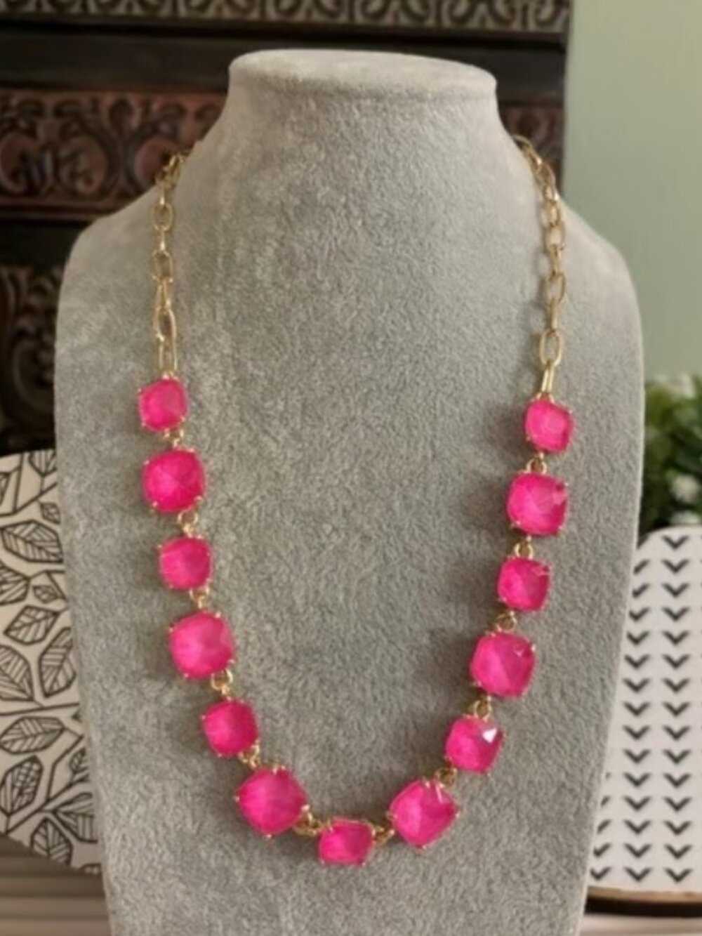 Boutique Jewel Candy Pink Crystal Necklace